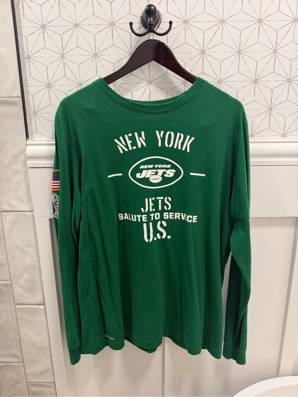 Nike NY Jets 2019 Salute to Service Dri-FIT Long Sleeve Shirt XL